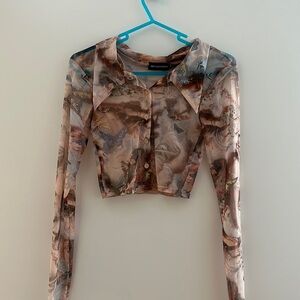 Butterfly Long Sleeve Crop